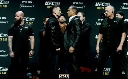 Max Holloway and Charles Oliveira Face Off Ahead of UFC 326 Showdown