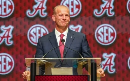 Fans Criticize Kalen DeBoer’s Striped Suit at Georgia-Alabama Showdown