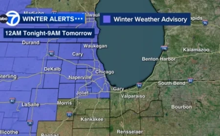Chicago Snow Forecast Triggers Advisory, May Affect Roads Tomorrow