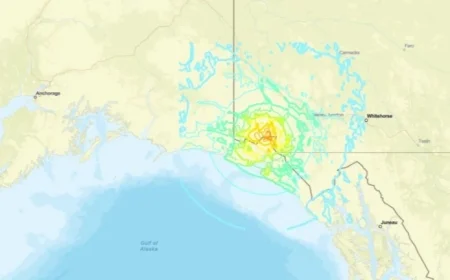 7.0 Magnitude Earthquake Strikes Remote Alaska-Canada Border Wilderness