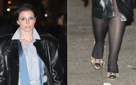 Julia Fox Dazzles NYC with Gucci Python Pumps and Snakeskin Style