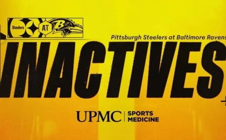 Steelers Announce Week 14 Inactive Players Against Ravens