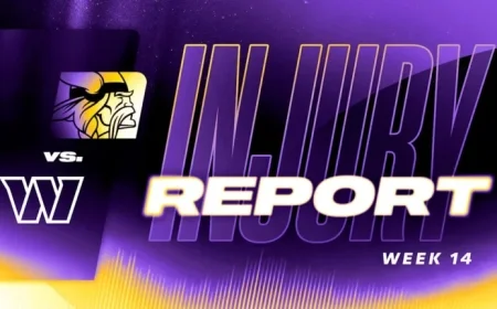 Week 14 Vikings vs. Commanders: Final Injury Report Released
