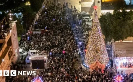Bethlehem Lights Up Christmas Tree First Time Since Gaza Conflict Began