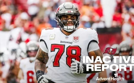 Tristan Wirfs Out: Saints vs. Bucs Inactive List Announced