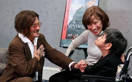 Johnny Depp Meets Minamata Disease Survivor Sakamoto