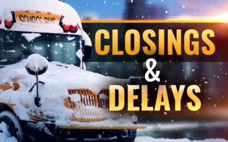 Monday, Dec 8th: School Delays Announced