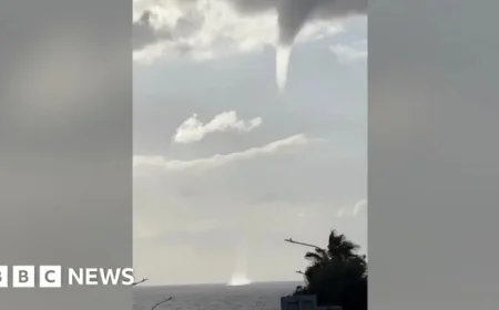 Waterspout Forms Following Storm Byron’s Impact on Cyprus