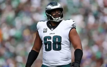 Eagles’ Mailata, Jets’ Becton Share Warm Embrace Before MNF Showdown