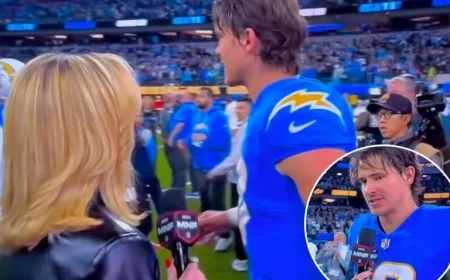 Justin Herbert’s Awkward ESPN Interview with Laura Rutledge After MNF Victory