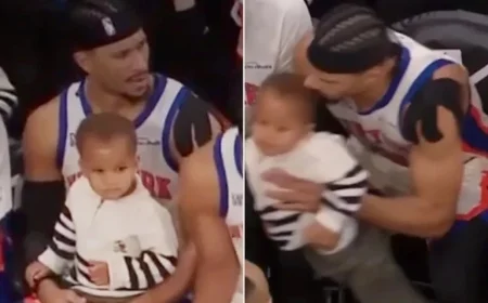 Josh Hart Swiftly Hands Toddler to Mitchell Robinson to Rejoin Knicks Game