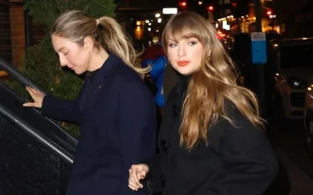 Taylor Swift Dines with Este Haim Ahead of Disney+ Launch