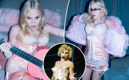 Madonna Revives ’90s Blond Ambition with Pink Satin Corset