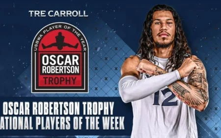 Tre Carroll Awarded USBWA National Player of the Week Honors