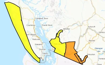 Heavy Rain to Hit B.C. South Coast; Orange Warning for Fraser Valley
