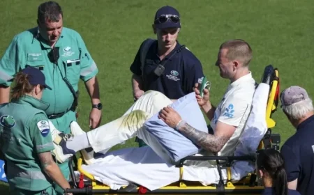 Blair Tickner Stretchered Off with Shoulder Injury in NZ vs WI Test
