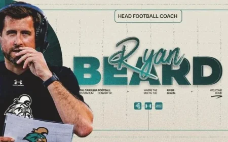 Ryan Beard Appointed as Coastal Carolina Football Head Coach
