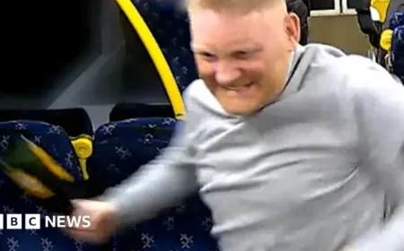 Drunk Train Passenger Launches Violent Bottle Attack, Captured on CCTV
