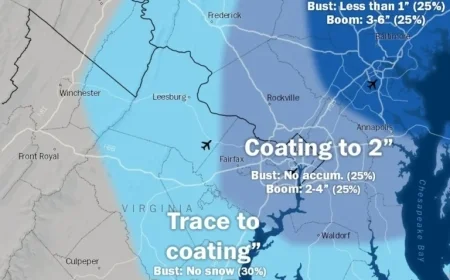 Early Sunday Snowfall Expected in D.C.: How Much Will Accumulate?