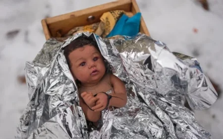 Nativity Scenes Incorporate Zip Ties and Gas Masks in Immigration Protest