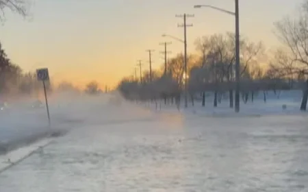 North Main Street Flooded by Water Main Break
