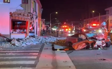 BMW Crashes into Santa Monica Building; One Hospitalized