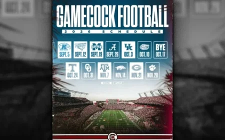 University of South Carolina Reveals 2026 Football Schedule