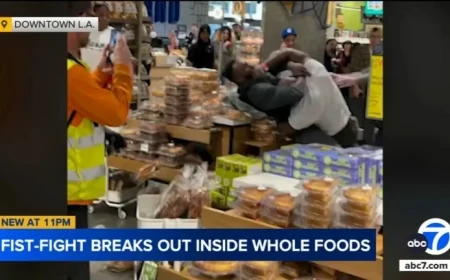 Video Captures Brawl Inside Downtown Los Angeles Whole Foods