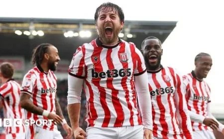 Stoke City Defeat Swansea 2-1; Pearson’s Rare Goal Ends Losing Streak