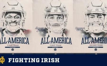 Love, Moore, Price Earn 2025 Walter Camp All-American Honors