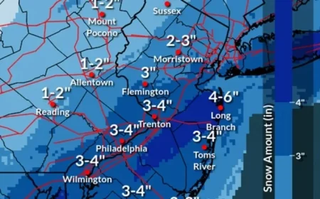 Jersey Shore Braces for Over 4 Inches of Snow in Forecast