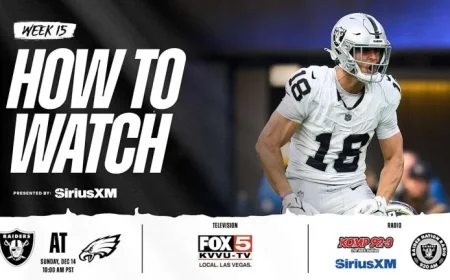 Watch Las Vegas Raiders vs. Philadelphia Eagles Live on December 14, 2025