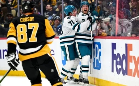 Sharks Overcome 4-Goal Deficit, Defeat Penguins in Overtime