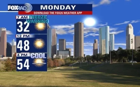 Freeze Warning Issued for Monday in Houston Weather Forecast