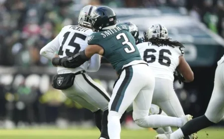 Eagles’ Defense Limits Raiders to 75 Yards