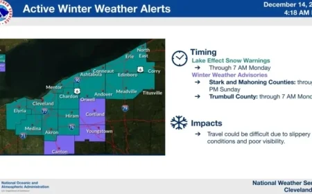 Lake-Effect Snow Warning Issued for Several Counties Until Early Monday