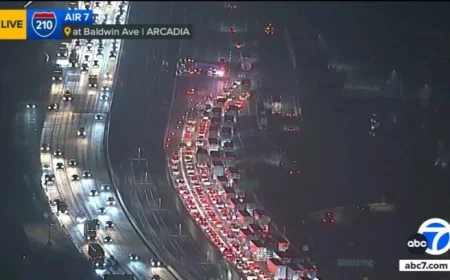 Deadly Crash Closes Multiple Lanes on 210 Freeway in Arcadia