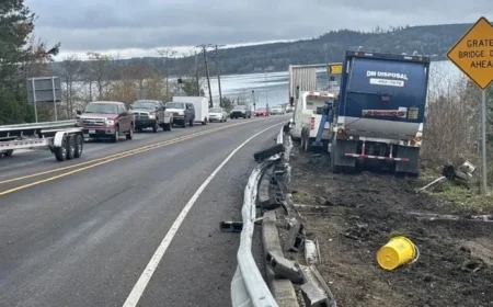 Truck Crash Near Hood Canal Bridge Causes Hours-Long Traffic Delay