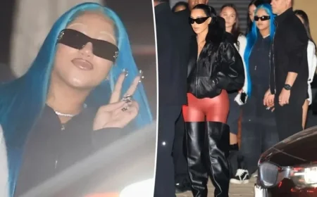 North West Flaunts Bleached Eyebrows on Night Out with Mom Kim Kardashian