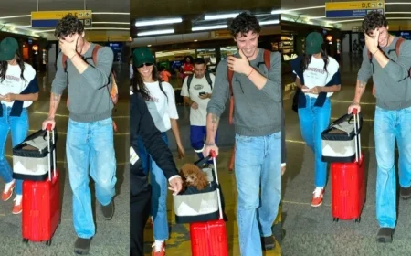 Bruna Marquezine Arrives in São Paulo with Shawn Mendes and New Dog