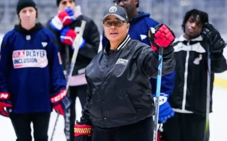 James Honored at Player Inclusion Coalition Girls Hockey Clinic