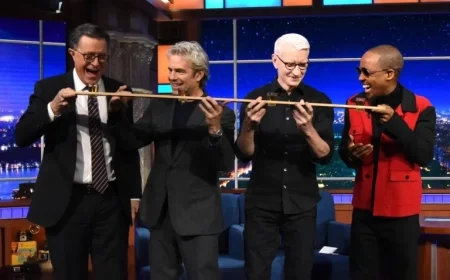 Anderson Cooper, Andy Cohen, and Colbert Enjoy Shotski on Late Show