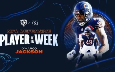 Bears’ D’Marco Jackson Earns NFC Defensive Player of the Week Honors