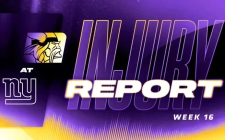 Vikings vs. Giants Week 16 2025 Injury Report Released