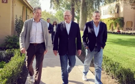 Ted Sarandos and Greg Peters Tour Warner Bros. Lot with David Zaslav