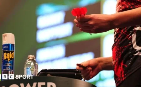 Jurjen van der Velde Uses Wasp Spray at 2026 World Darts Championship
