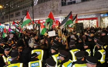 U.K. Police Detain Pro-Palestinian Protesters, Enforce Stricter Hate Speech Laws