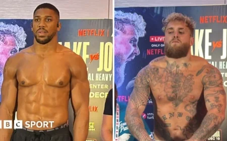 Anthony Joshua Outweighs Jake Paul by Nearly Two Stone