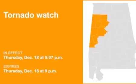 Tornado Watch Issued for Alabama Until Thursday Night