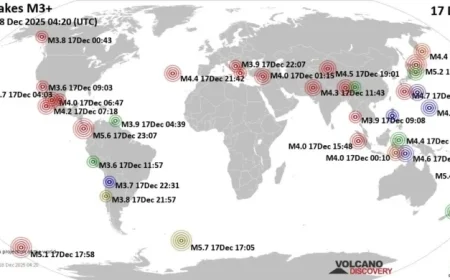 Wednesday, 17 December 2025 Earthquake Report Released Globally